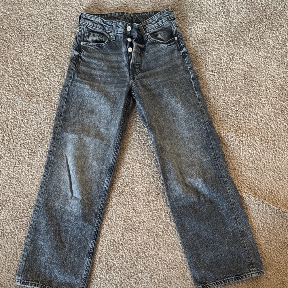 Low Rise H&M Dark Gray Straight Jeans